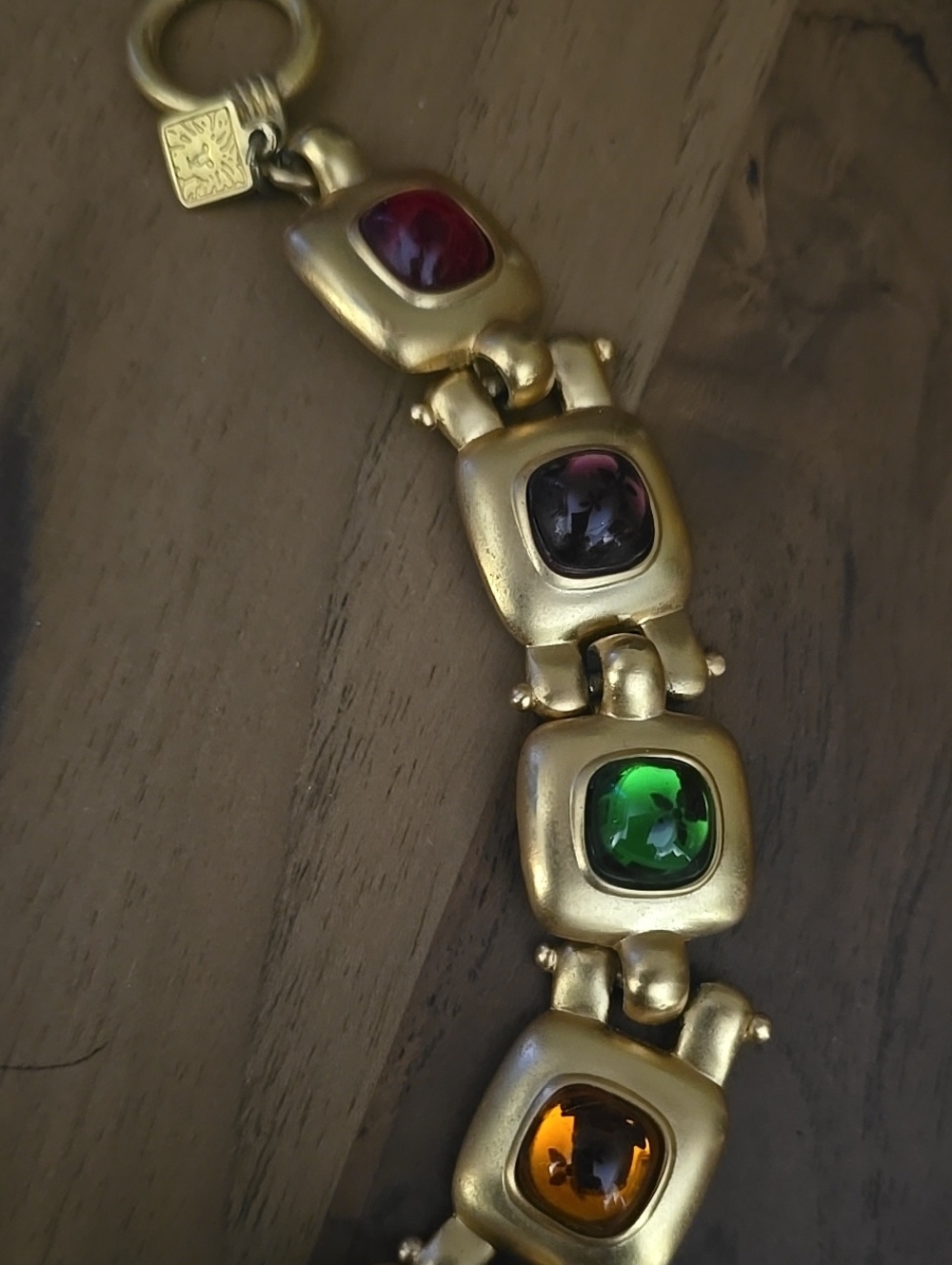 Anne Kline ,Multi-Color Gold Plated Stone Link Necklace - Women Jewelry - Picture 3 of 5